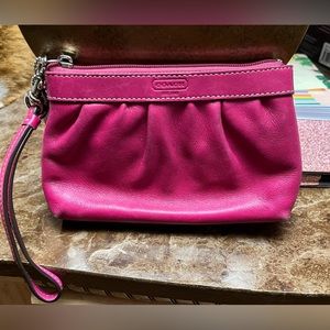 Pink coach wristlet